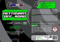 Le Nettoyant Off-Road Grizzly Wash Products® est une solution prête à l'emploi spécifiquement développée pour le lavage des engins tout-terrain tels que les motos, 4X4, quads, buggys, VTT, etc.  Grâce à sa formule exclusive, il liquéfie la saleté et la boue pour un nettoyage rapide sans détériorer les pièces en aluminium anodisées ou non, les plastiques, les caoutchoucs et autres éléments sensibles. Il laisse après rinçage une finition brillante et une pellicule protectrice sur votre véhicule.